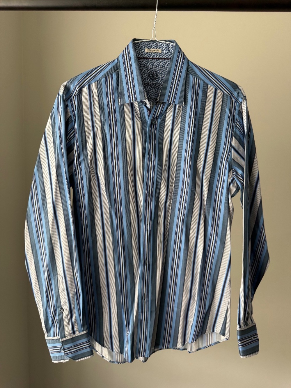 Bugatchi Shaped Fit Striped Dress Shirt - Medium